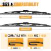 imageAUTOBOO 15quot15quot Wiper Blades Replacement for Jeep Wrangler Front Windshield wipers 20072017 Original Factory Quality Pack of 22020 A