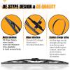 imageAUTOBOO 15quot15quot Wiper Blades Replacement for Jeep Wrangler Front Windshield wipers 20072017 Original Factory Quality Pack of 22222