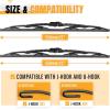 imageAUTOBOO 15quot15quot Wiper Blades Replacement for Jeep Wrangler Front Windshield wipers 20072017 Original Factory Quality Pack of 22222 B