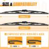 imageAUTOBOO 15quot15quot Wiper Blades Replacement for Jeep Wrangler Front Windshield wipers 20072017 Original Factory Quality Pack of 22222 C