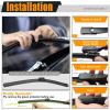 imageAUTOBOO 15quot15quot Wiper Blades Replacement for Jeep Wrangler Front Windshield wipers 20072017 Original Factory Quality Pack of 22624