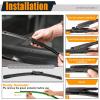 imageAUTOBOO 15quot15quot Wiper Blades Replacement for Jeep Wrangler Front Windshield wipers 20072017 Original Factory Quality Pack of 22828