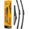 imageAUTOBOO 24quot21quot Windshield Wipers with 11quot Rear Wiper Blade Replacement for GMC Acadia Saturn Outlook 2007 2008 2009 2010Original Factory Quality Pack of 3282112