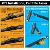 imageAUTOBOO 24quot21quot Windshield Wipers with 11quot Rear Wiper Blade Replacement for GMC Acadia Saturn Outlook 2007 2008 2009 2010Original Factory Quality Pack of 3222012