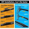imageAUTOBOO 24quot21quot Windshield Wipers with 11quot Rear Wiper Blade Replacement for GMC Acadia Saturn Outlook 2007 2008 2009 2010Original Factory Quality Pack of 3241812inch