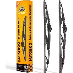 imageAUTOBOO 15quot15quot Wiper Blades Replacement for Jeep Wrangler Front Windshield wipers 20072017 Original Factory Quality Pack of 22222