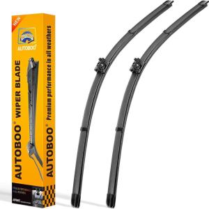 imageAUTOBOO 15quot15quot Wiper Blades Replacement for Jeep Wrangler Front Windshield wipers 20072017 Original Factory Quality Pack of 22222 D