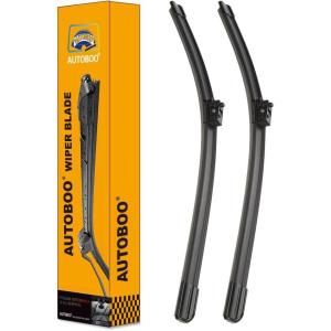 imageAUTOBOO 15quot15quot Wiper Blades Replacement for Jeep Wrangler Front Windshield wipers 20072017 Original Factory Quality Pack of 22419