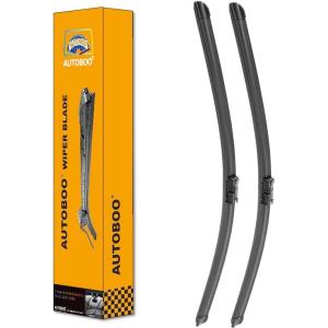 imageAUTOBOO 15quot15quot Wiper Blades Replacement for Jeep Wrangler Front Windshield wipers 20072017 Original Factory Quality Pack of 22616