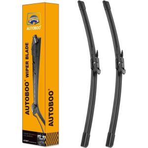 imageAUTOBOO 15quot15quot Wiper Blades Replacement for Jeep Wrangler Front Windshield wipers 20072017 Original Factory Quality Pack of 22620