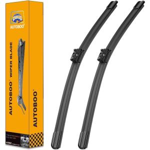 imageAUTOBOO 15quot15quot Wiper Blades Replacement for Jeep Wrangler Front Windshield wipers 20072017 Original Factory Quality Pack of 22624