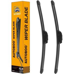 imageAUTOBOO 15quot15quot Wiper Blades Replacement for Jeep Wrangler Front Windshield wipers 20072017 Original Factory Quality Pack of 22816 A
