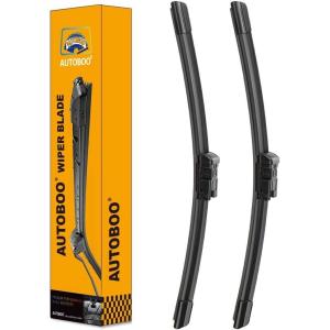 imageAUTOBOO 15quot15quot Wiper Blades Replacement for Jeep Wrangler Front Windshield wipers 20072017 Original Factory Quality Pack of 22818