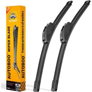 imageAUTOBOO 22quot and 22quot Windshield Wipers Blades Pack Of 2OEM Quality Premium AllSeasons Wiper bladesStable and Quiet Armor wiper blades17  17Pair for Front Windshield
