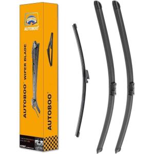 imageAUTOBOO 24quot21quot Windshield Wipers with 11quot Rear Wiper Blade Replacement for GMC Acadia Saturn Outlook 2007 2008 2009 2010Original Factory Quality Pack of 3242113